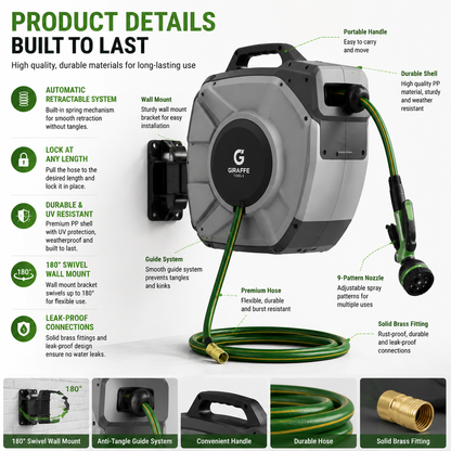 Retractable automatic garden hose