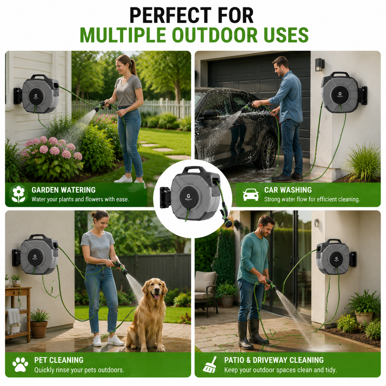Retractable automatic garden hose