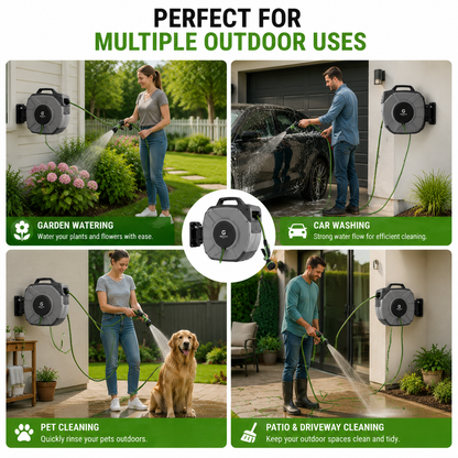 Retractable automatic garden hose