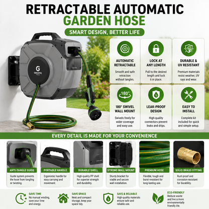 Retractable automatic garden hose