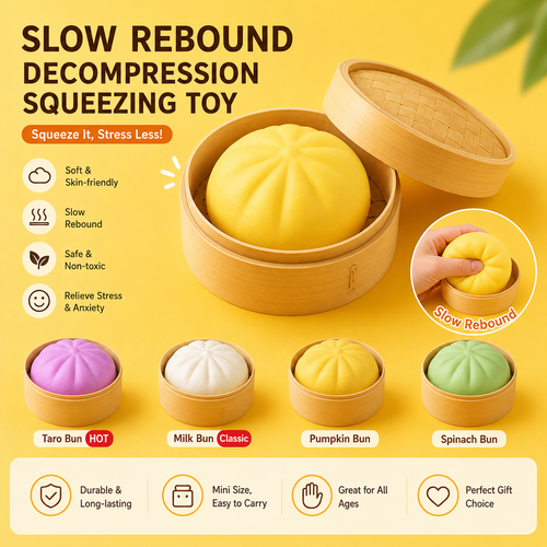Slow rebound decompression squeezing toy