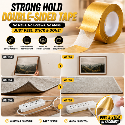 Heavy-Duty Double Sided Tape-Strong Adhesive🧵