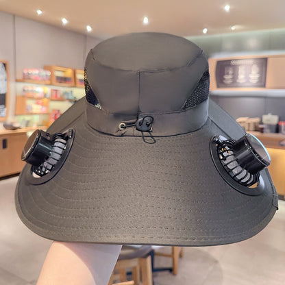Beat the Heat with the 3-in-1 Cooling Fan Hat – Solar + USB Rechargeable | 360° Cooling | UPF50+ Protection